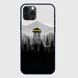 Чехол для iPhone 12 Pro Max Firewatch дождь, цвет: 3D-черный
