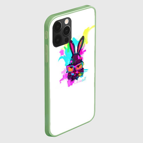 Чехол iPhone 12 Pro Max Rabbit casuall / 3D-Салатовый – фото 2