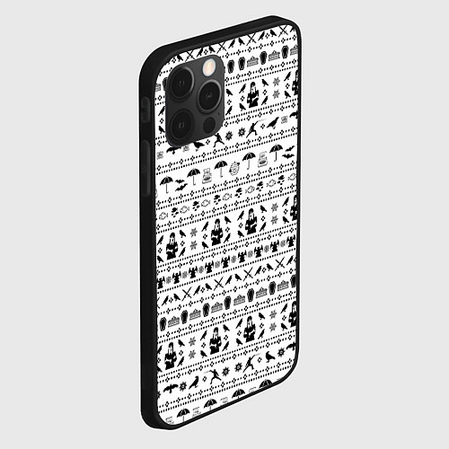 Чехол iPhone 12 Pro Max Black pattern Wednesday Addams / 3D-Черный – фото 2