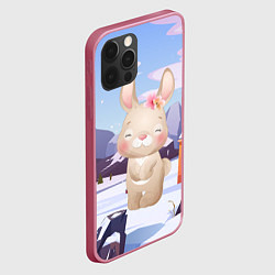 Чехол для iPhone 12 Pro Max Зайка зима, цвет: 3D-малиновый — фото 2