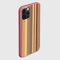 Чехол для iPhone 12 Pro Max Золотистые и серые линии в геометрии, цвет: 3D-малиновый — фото 2