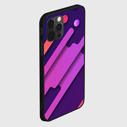 Чехол iPhone 12 Pro Max Объемная абстракция / 3D-Черный – фото 2