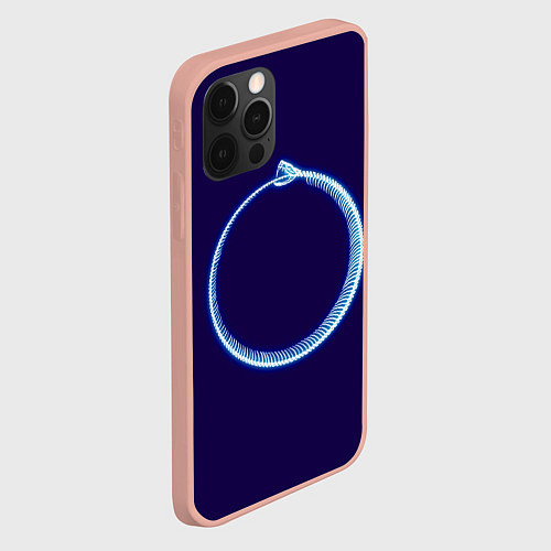 Чехол iPhone 12 Pro Max Уроборос скелет змеи / 3D-Светло-розовый – фото 2
