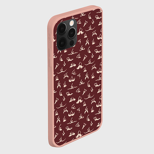 Чехол iPhone 12 Pro Max Усы и носы в шоколаде / 3D-Светло-розовый – фото 2