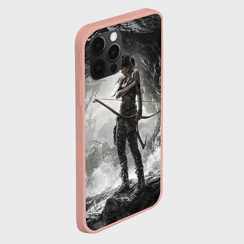 Чехол iPhone 12 Pro Max Лара Крофт / 3D-Светло-розовый – фото 2