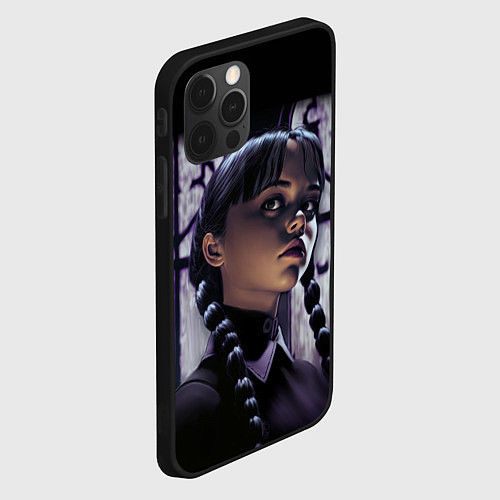Чехол iPhone 12 Pro Max Уэнсдэй, дочь Гомеса и Мортиши Аддамс / 3D-Черный – фото 2