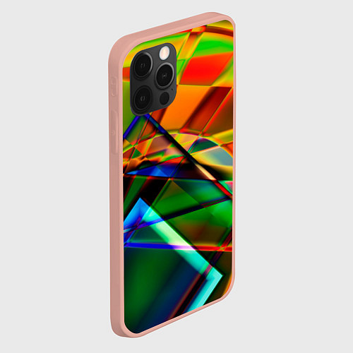 Чехол iPhone 12 Pro Max Разноцветное стекло / 3D-Светло-розовый – фото 2