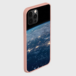 Чехол для iPhone 12 Pro Max Планета, космос и огни, цвет: 3D-светло-розовый — фото 2