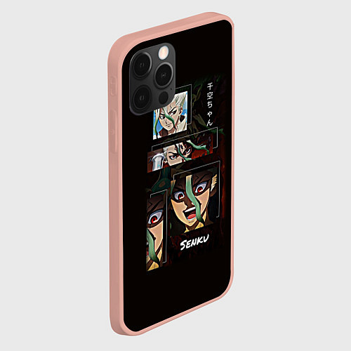 Чехол iPhone 12 Pro Max Доктор Стоун аниме / 3D-Светло-розовый – фото 2