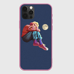 Чехол для iPhone 12 Pro Max Энид и полнолуние - Wednesday, цвет: 3D-малиновый