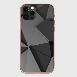 Чехол для iPhone 12 Pro Max Серые геометрические фигуры, цвет: 3D-светло-розовый