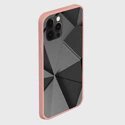 Чехол для iPhone 12 Pro Max Серые геометрические фигуры, цвет: 3D-светло-розовый — фото 2