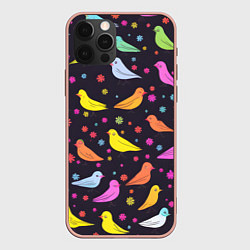 Чехол для iPhone 12 Pro Max Сказочные птички синички, цвет: 3D-светло-розовый