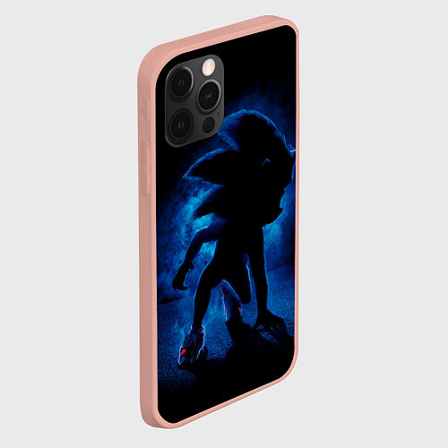 Чехол iPhone 12 Pro Max Sonic - dark theme / 3D-Светло-розовый – фото 2