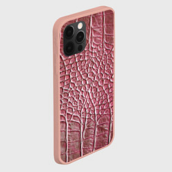 Чехол для iPhone 12 Pro Max Кожа крокодила - мода - текстура, цвет: 3D-светло-розовый — фото 2