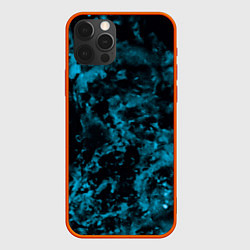 Чехол для iPhone 12 Pro Max Камуфляж с голубым оттенком, цвет: 3D-красный