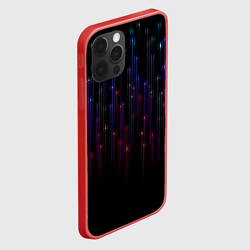 Чехол iPhone 12 Pro Max Разноцветные лучи / 3D-Красный – фото 2