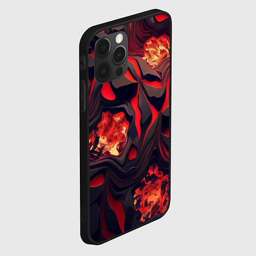 Чехол iPhone 12 Pro Max Застывающая лава / 3D-Черный – фото 2