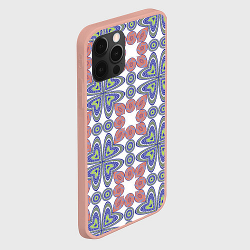 Чехол iPhone 12 Pro Max Мозаика, абстрактные сердечки / 3D-Светло-розовый – фото 2