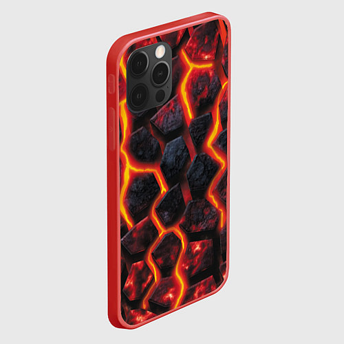 Чехол iPhone 12 Pro Max Течёт лава / 3D-Красный – фото 2