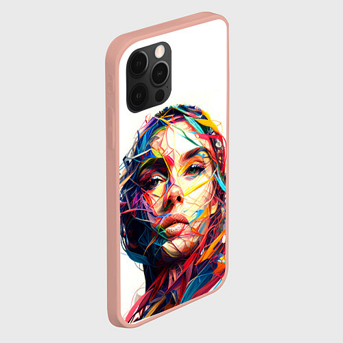 Чехол iPhone 12 Pro Max Взгляд на исскуство / 3D-Светло-розовый – фото 2