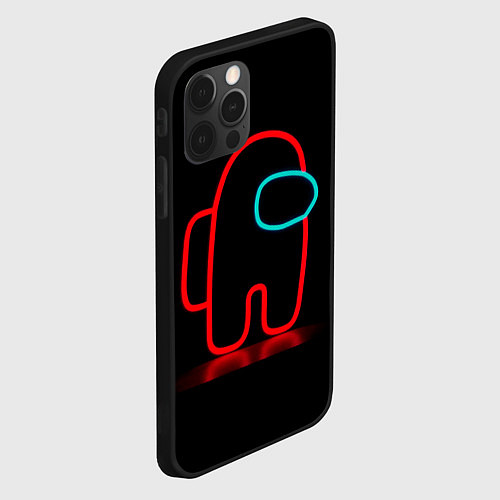 Чехол iPhone 12 Pro Max Неоновый красный член экипажа / 3D-Черный – фото 2