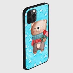 Чехол для iPhone 12 Pro Max Мишка с розой, цвет: 3D-черный — фото 2