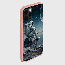 Чехол для iPhone 12 Pro Max Космический путешественник, цвет: 3D-светло-розовый — фото 2