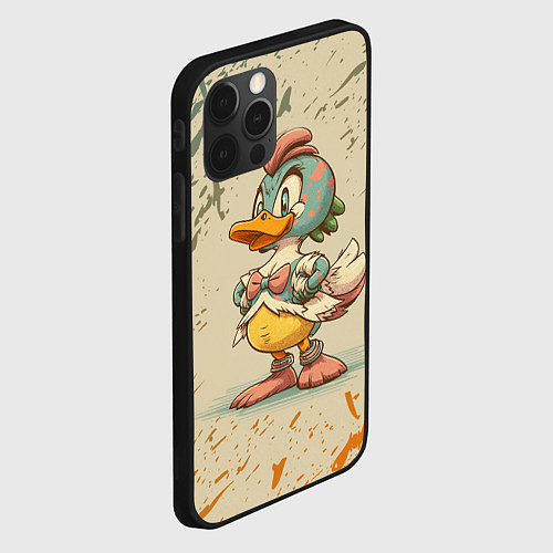 Чехол iPhone 12 Pro Max Уверенная утка / 3D-Черный – фото 2