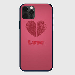 Чехол для iPhone 12 Pro Max Сердце с любовью гранж, цвет: 3D-черный
