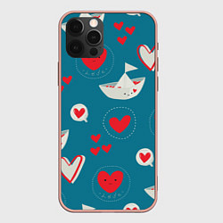 Чехол для iPhone 12 Pro Max Корабль любви, цвет: 3D-светло-розовый
