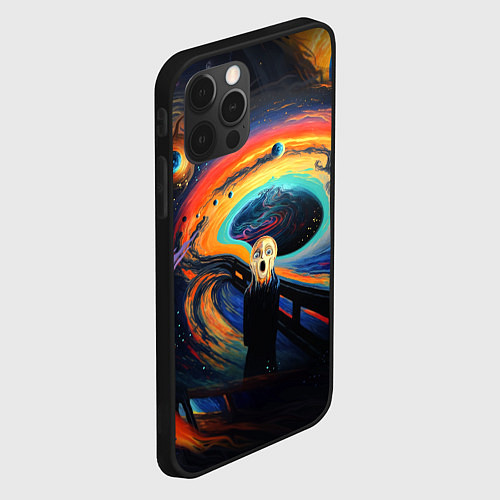 Чехол iPhone 12 Pro Max Крик в космосе / 3D-Черный – фото 2
