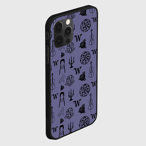 Чехол iPhone 12 Pro Max Паттерн Уэнсдей / 3D-Черный – фото 2