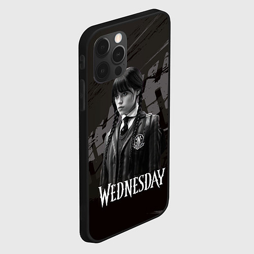 Чехол iPhone 12 Pro Max Wednesday black and white / 3D-Черный – фото 2
