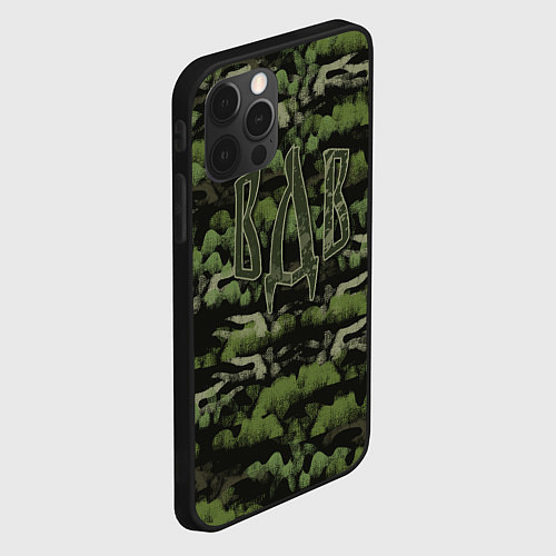 Чехол iPhone 12 Pro Max Пятнистый камуфляж вдв / 3D-Черный – фото 2