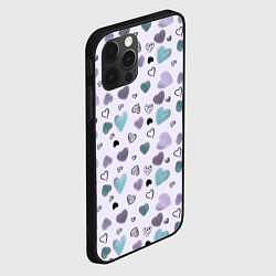 Чехол для iPhone 12 Pro Max Розовый паттерн с сердечками, цвет: 3D-черный — фото 2