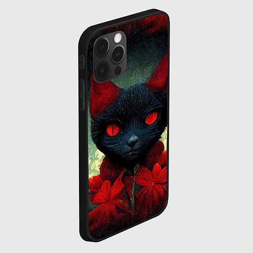 Чехол iPhone 12 Pro Max Dark cat / 3D-Черный – фото 2