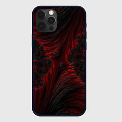 Чехол для iPhone 12 Pro Max Красно - черные текстуры, цвет: 3D-черный