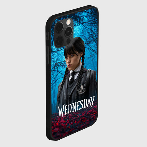 Чехол iPhone 12 Pro Max Wednesday таинственный лес / 3D-Черный – фото 2