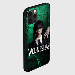 Чехол для iPhone 12 Pro Max Уэнсдэй зеленый лес, цвет: 3D-черный — фото 2