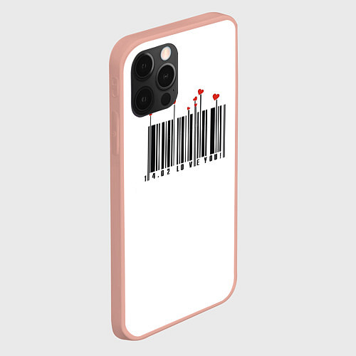 Чехол iPhone 12 Pro Max Barcode love you / 3D-Светло-розовый – фото 2