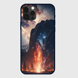 Чехол для iPhone 12 Pro Max Галактика как ночное небо над пейзажем, цвет: 3D-черный