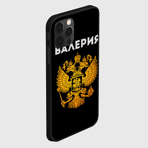Чехол iPhone 12 Pro Max Валерия и зологой герб РФ / 3D-Черный – фото 2