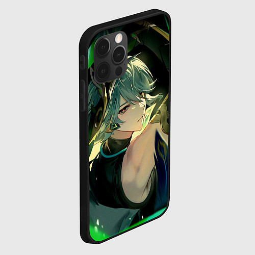 Чехол iPhone 12 Pro Max Genshin impact - Аль-хайтам / 3D-Черный – фото 2