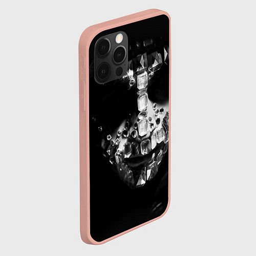 Чехол iPhone 12 Pro Max Лицо в кристаллах / 3D-Светло-розовый – фото 2