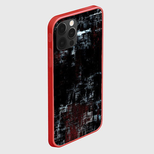 Чехол iPhone 12 Pro Max Пересечение разноцветных полос / 3D-Красный – фото 2