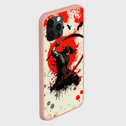 Чехол iPhone 12 Pro Max Японский падший воин / 3D-Светло-розовый – фото 2