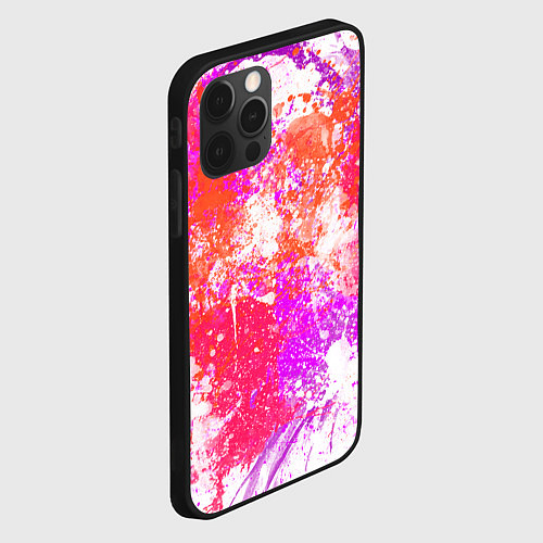 Чехол iPhone 12 Pro Max Разбрызганная красная краска - светлый фон / 3D-Черный – фото 2