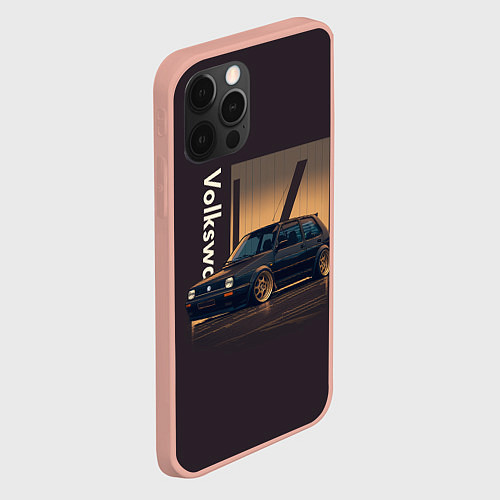 Чехол iPhone 12 Pro Max Volkswagen Golf class / 3D-Светло-розовый – фото 2