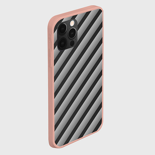 Чехол iPhone 12 Pro Max Полоса объемная / 3D-Светло-розовый – фото 2